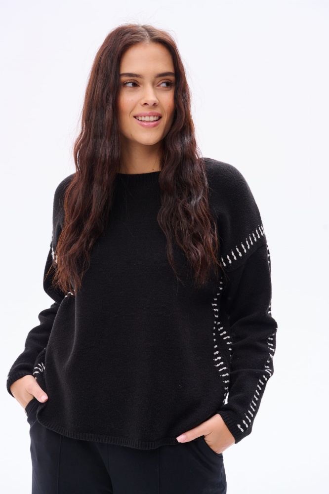 Sweter Damski Maximo Czarny / Ecru