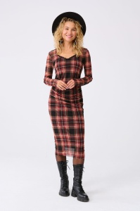 Sukienka Tissaia BS Krata Czerwień