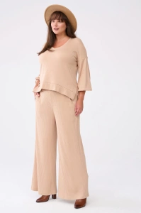 Spodnie Damskie Shirley Plus Size Ciepły Beż