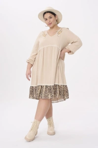 Sukienka Caran Plus Size Beż 