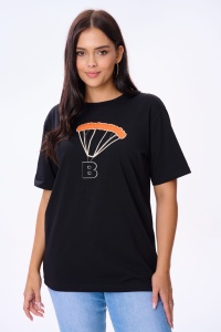 T-Shirt Spadochron Plus Size Czarny