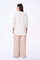 Bluzka Damska Alida 3/4 Rękaw Plus Size Ecru