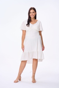 Sukienka Lome Plus Size Haft Ecru