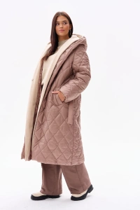 Płaszcz Damski Elsu Plus Size Latte
