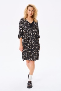 Sukienka Monka BS Czarny / Grochy Beż