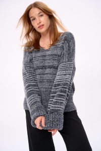 Tunika Swetrowa Zuri Czarny Melanż