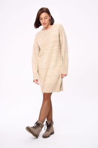 Sukienka Swetrowa Adisa Jasny Beż Melange