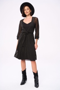 Sukienka Sindy Czarny / Groszki Ciepły Beż
