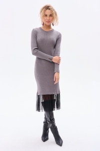 Sukienka Swetrowa Donna Szary