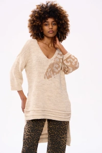 Tunika Swetrowa Rajni Jasny Beż