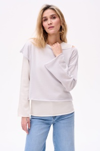 Sweter Damski Two In One Light Grey