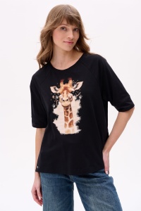 T-shirt Damski Giraffe Black