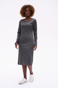 Sukienka Denis Szary Melanż / Prążek