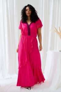 Sukienka Lona Plus Size Fuksja
