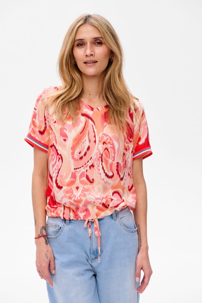 Bluzka Damska Eris Ecru / Pink
