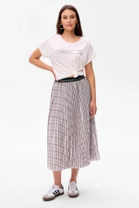 Spódnica Farella Szary / Ecru Krata