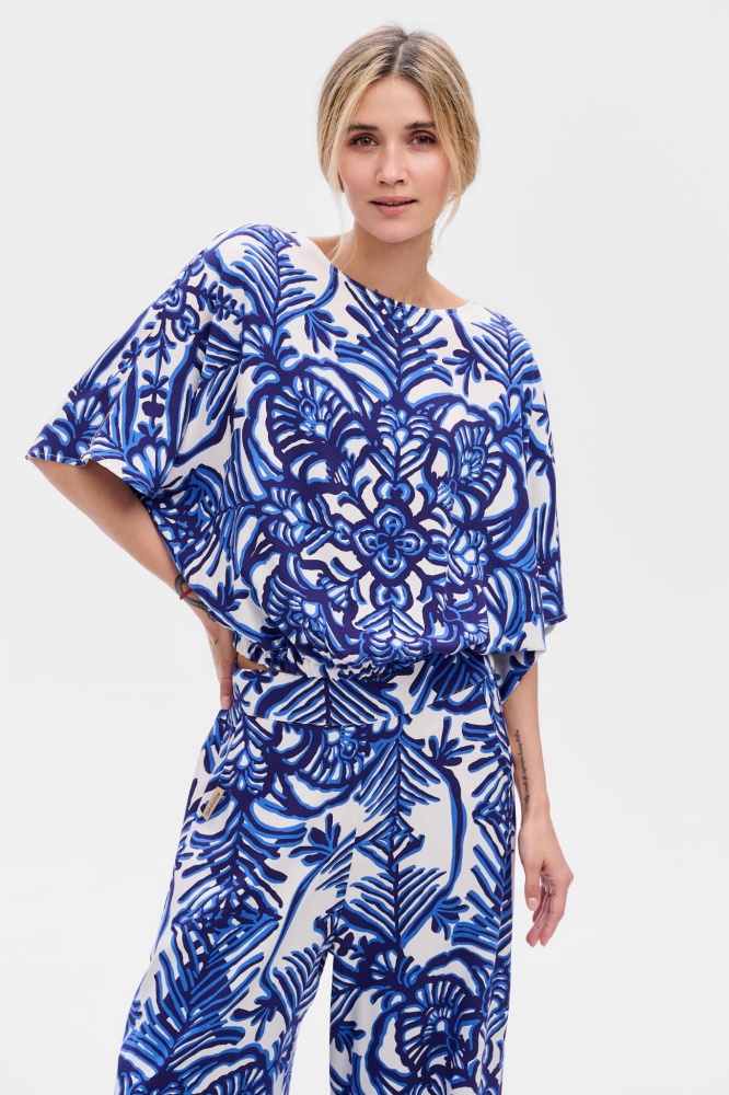 Bluzka Damska Rini Blue Off White