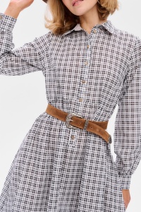 Sukienka Kora Check Ecru / Black