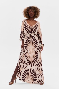 Sukienka Frida Ecru / Brown