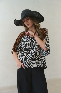 Bluzka Damska Portines Black / Ecru