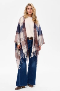 Ponczo Damskie AW24 #13 Krata Jeans
