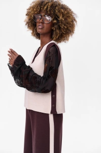 Kamizelka Damska Crazy Light Beige / Dark Chocolate
