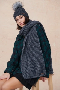 Szal Damski Sam BS Grafit Mel.