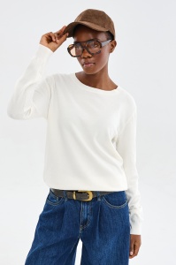 Sweter Damski S7015 - 1 Ecru