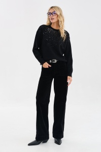 Spodnie Damskie Sztruks 9257 Black