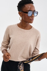 Sweter Damski S7015 - 4 Dark Beige