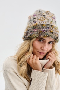 Czapka Damska Mikalea Beige MultiColor