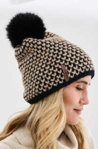 Czapka Damska Zahra Black / Warm Beige