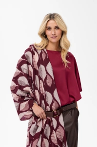 Szal Damski YF 6360 Claret Leaves