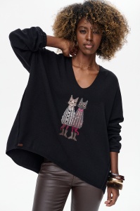 Bluzka Damska Cats Black