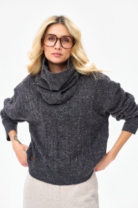 Sweter Damski SH 8517 Dark Grey Melange