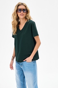 T-shirt Damski Mango Dark Green