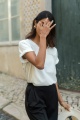 T-shirt Damski Mango Ecru