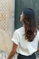 T-shirt Damski Mango Ecru