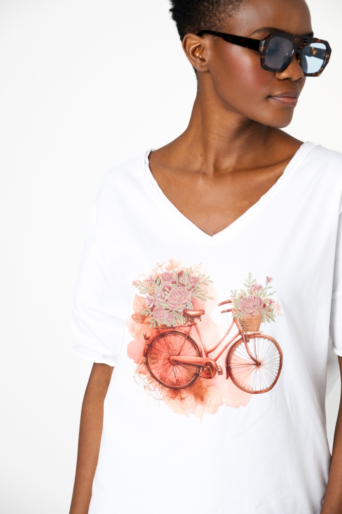 Bluzka Damska Bike Ecru