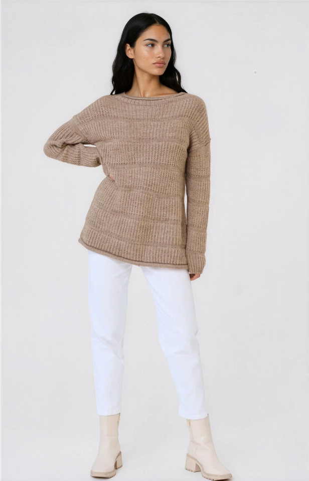 Sweter Damski Ramka BS Beż Melanż