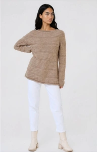 Sweter Damski Ramka BS Beż Melanż