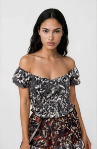 Bluzka Damska Tirra BS Ekri / Czarny