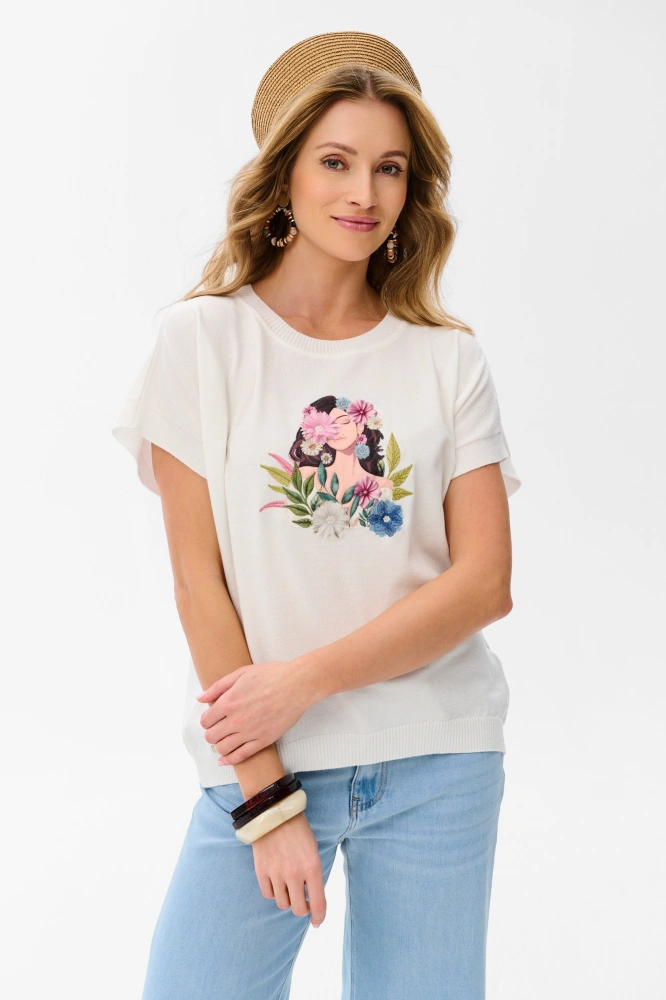 Bluzka Damska Garden Ecru