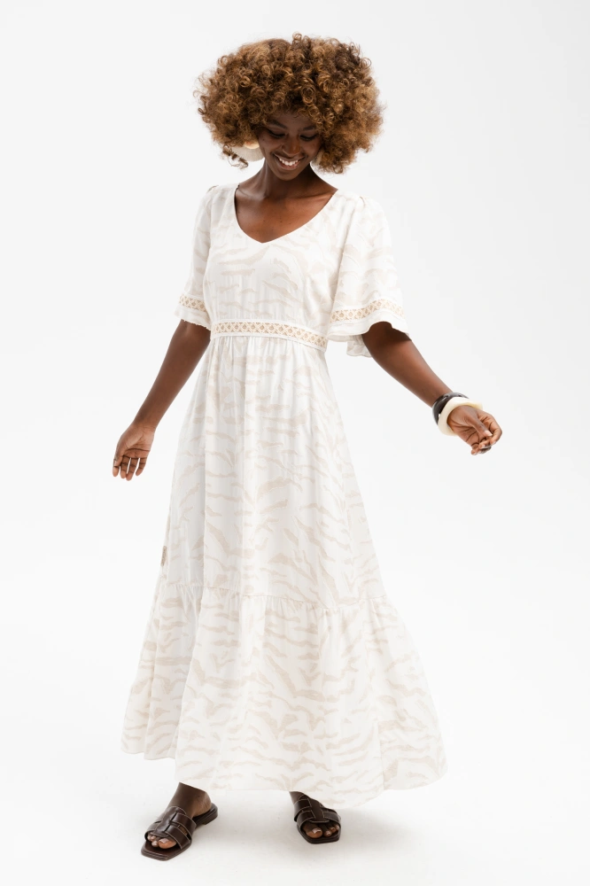 Sukienka Risa Animal Light Beige