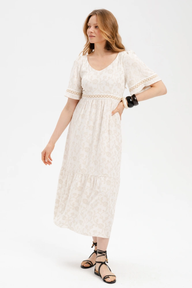 Sukienka Risa Flowers Light Beige