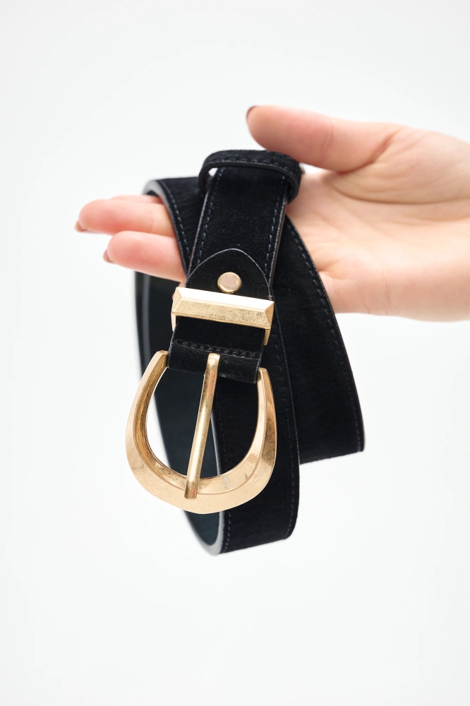 Pasek Damski LD2055 Skóra Nat. Black