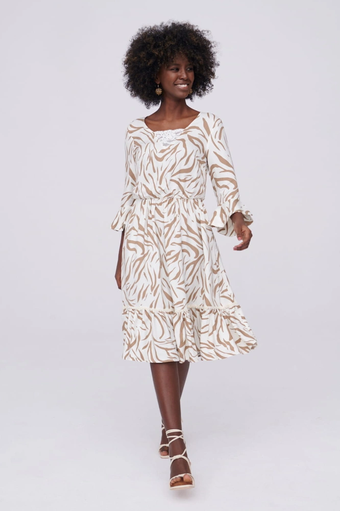 Sukienka Asiya Plus Size Ekri / Animal