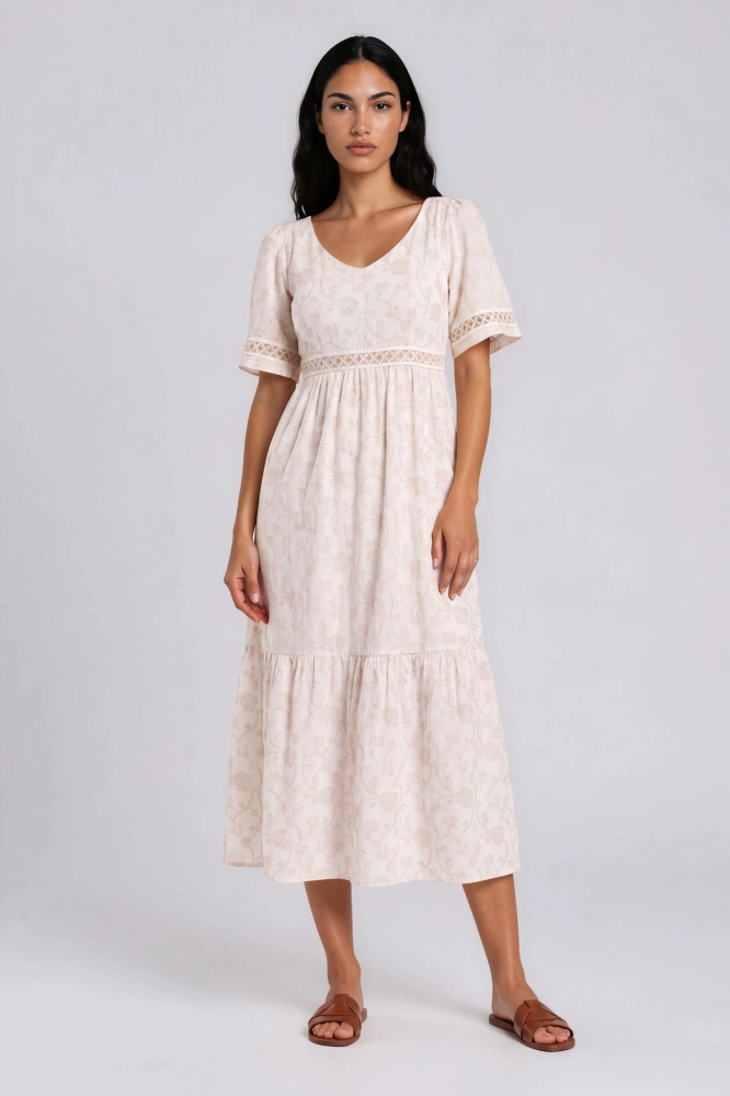 Sukienka Risa Flowers Light Beige