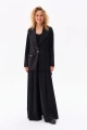 spodnie palazzo z tkaniny garniturowej Vida Black