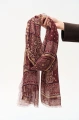 Szal Damski Deseń 4 Ornament Beige/ Wine